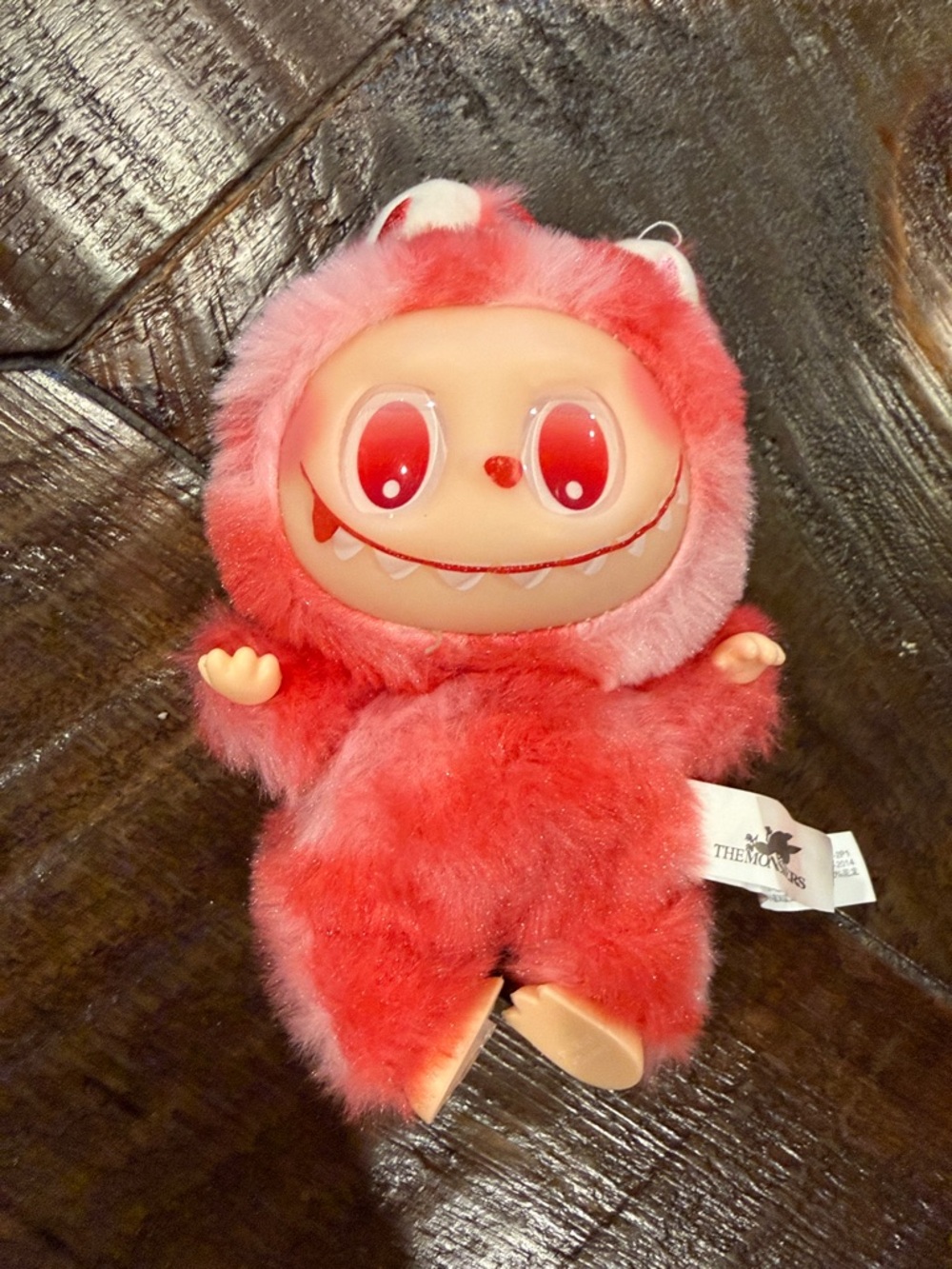 Plush Red Fuzzy Monster Toy - Cute Collectible Stuffed Animal